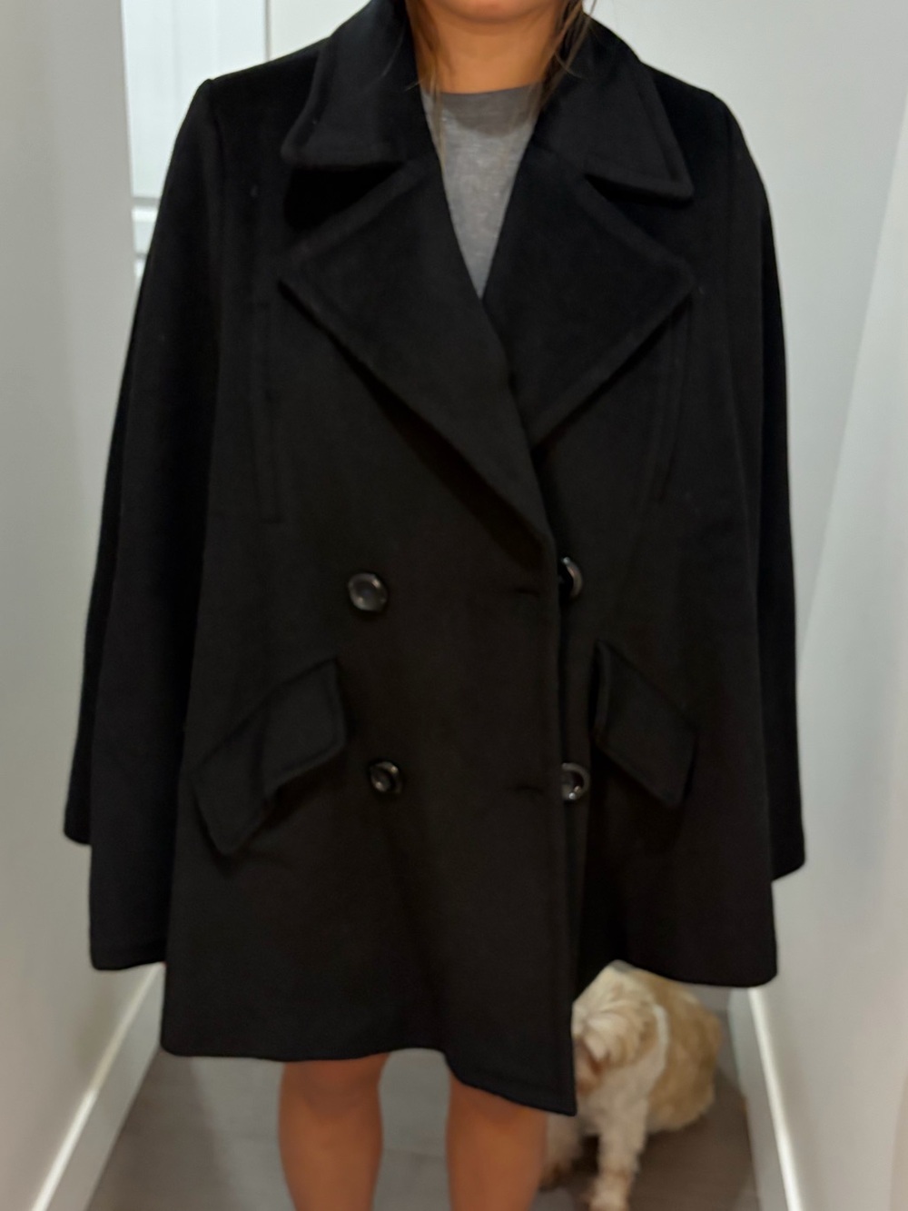 Black Cape Coat Elegant Formal Dress Cover-Up